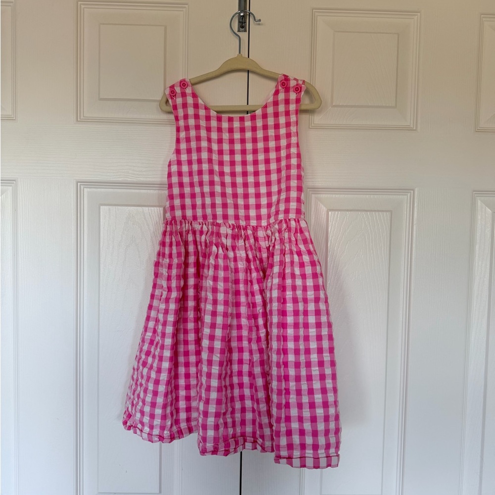Mini Boden Pink and White Gingham Dress